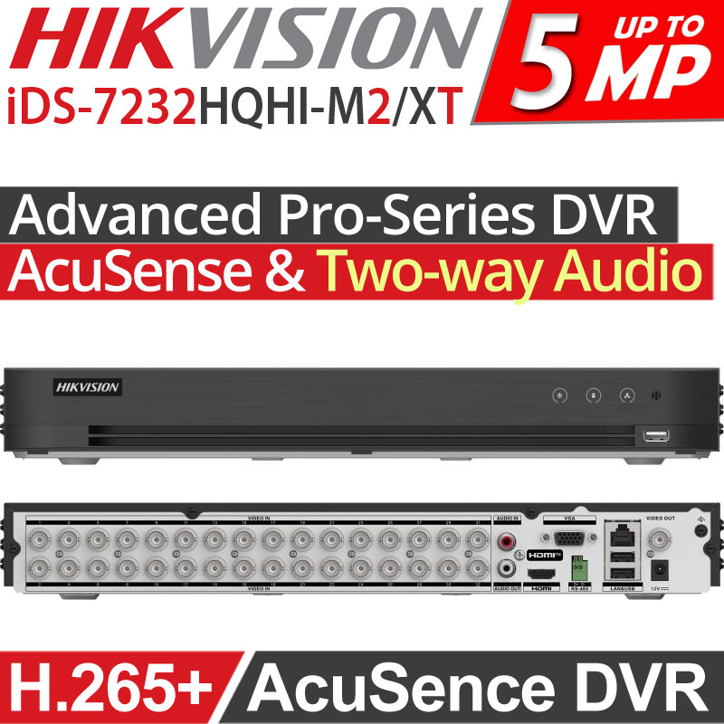 HIKVISION iDS-7232HQHI-M2/XT Advanced Pro-Series Acusence DVR Καταγραφικό 32 Καμερών, H.265+, 2xSata, Audio Over Coaxial