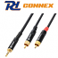 PD Connex CX85-1 Ποιοτικό Καλώδιο Jack 3.5mm STEREO αρσενικό σε 2 x RCA αρσενικά 1.5m 177.033