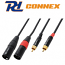 PD Connex CX66-3 Ποιοτικό Καλώδιο 2 x XLR αρσενικά σε 2 x RCA αρσενικά 3m 176.683 