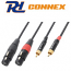 PD Connex CX68-1 Ποιοτικό Καλώδιο 2 x XLR θηλυκά σε 2 x RCA αρσενικά 1.5m 176.690