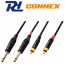 PD Connex CX74-6 Ποιοτικό Καλώδιο 2 x Jack 6.3mm MONO αρσενικά σε 2 x RCA αρσενικά 6m 176.666