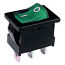 PS8A-13 Mini Διακόπτης Rocker ON-OFF 3P 8A / 250V με λυχνία Πράσινο