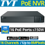 TVT TD-3116H2-16P-B2-B IP Καταγραφικό PoE NVR για 16 IP Κάμερες Μέχρι 8Mpixels, 16 Θύρες PoE (max. 150W), H.265+