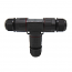 M16A T-TYPE BLK Αδιάβροχος Σύνδεσμος Καλωδίων 3P 2.5mm² Τροφοδοσίας IP68 με Βιδωτή Κλέμμα και Λάστιχο