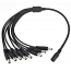 DCC-8WAY Καλώδιο τροφοδοσίας Υ με βύσματα DC 1 θηλυκό σε 8 αρσενικά
