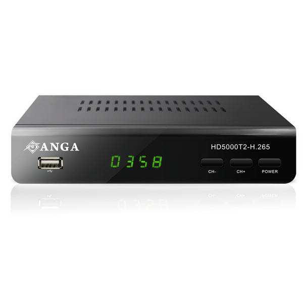 ANGA HD5000T2-H.265 MPEG4 DVB-T2 Full HD Dolby Digital Αποκωδικοποιητής με USB και έξυπνο Τηλεχειριστήριο