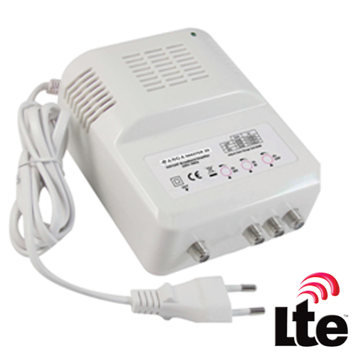 ANGA MASTER 20 Κεντρικός Ενισχυτής με 3 εισ. (BI-BIII-UHF) - 1 εξ. RF 35dB / 115dBμV με φίλτρο LTE