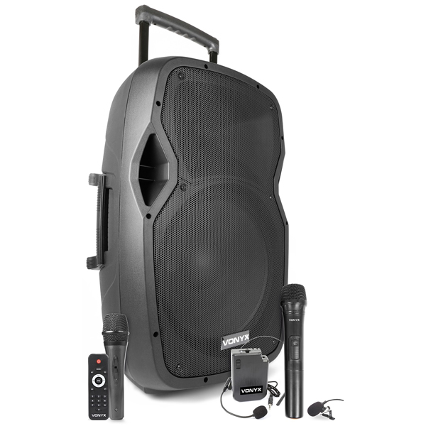 VONYX AP1500PA UHF Φορητό επαναφ. 800 Watt Max 15" με USB/SD/Bluetooth και 3 Μικρόφωνα 170.338
