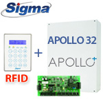 Sigma Apollo Plus 32 LCD RFID Set - Πίνακας επεκτάσιμος μέχρι 32 ζώνες με Πληκτρολόγιο Αφής LCD RFID