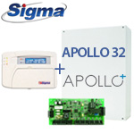 Sigma Apollo Plus 32 KP/LCD Set - Πίνακας επεκτάσιμος μέχρι 32 ζώνες με Πληκτρολόγιο LCD