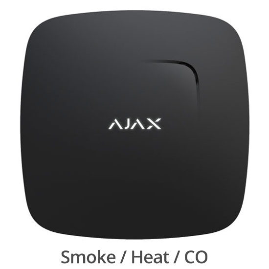Ajax FIRE PROTECT PLUS BLACK - Ασύρματος Ανιχνευτής Καπνού, Θερμοκρασίας και CO με ενσωματωμένη σειρήνα, 8218.16.BL1, 0856963007255