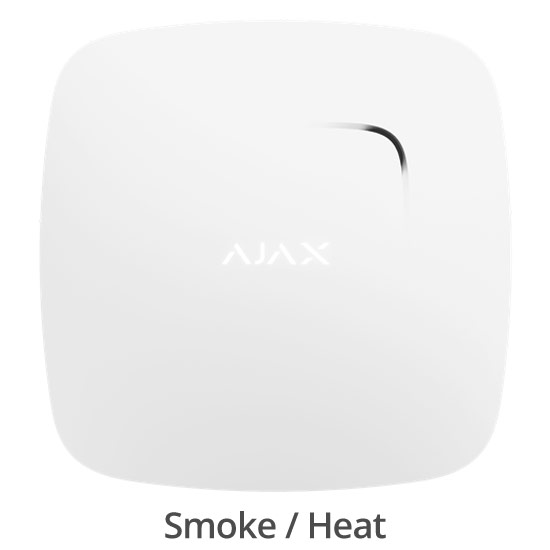 AJAX FIRE PROTECT WHITE - Ασύρματος Ανιχνευτής Καπνού κ Θερμοκρασίας με ενσωματωμένη σειρήνα (8209.10.WH1)