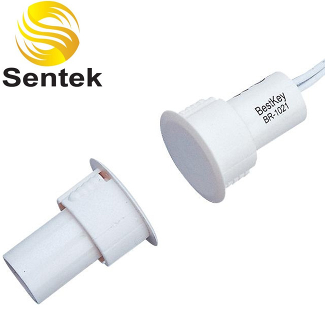 Sentek BR-1021 (ΛΕΥΚΗ) Χωνευτή μαγνητική επαφή για πόρτες ασφαλείας