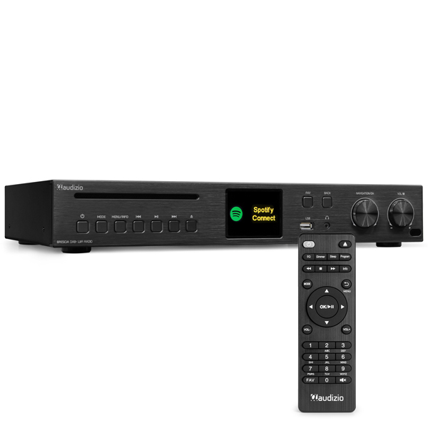 AUDIZIO BRESCIA BLACK Ενισχυτής με Ιnternet / DAB / FM Radio, Bluetooth, WiFi, Spotify, CD player, MP3 (102.270)