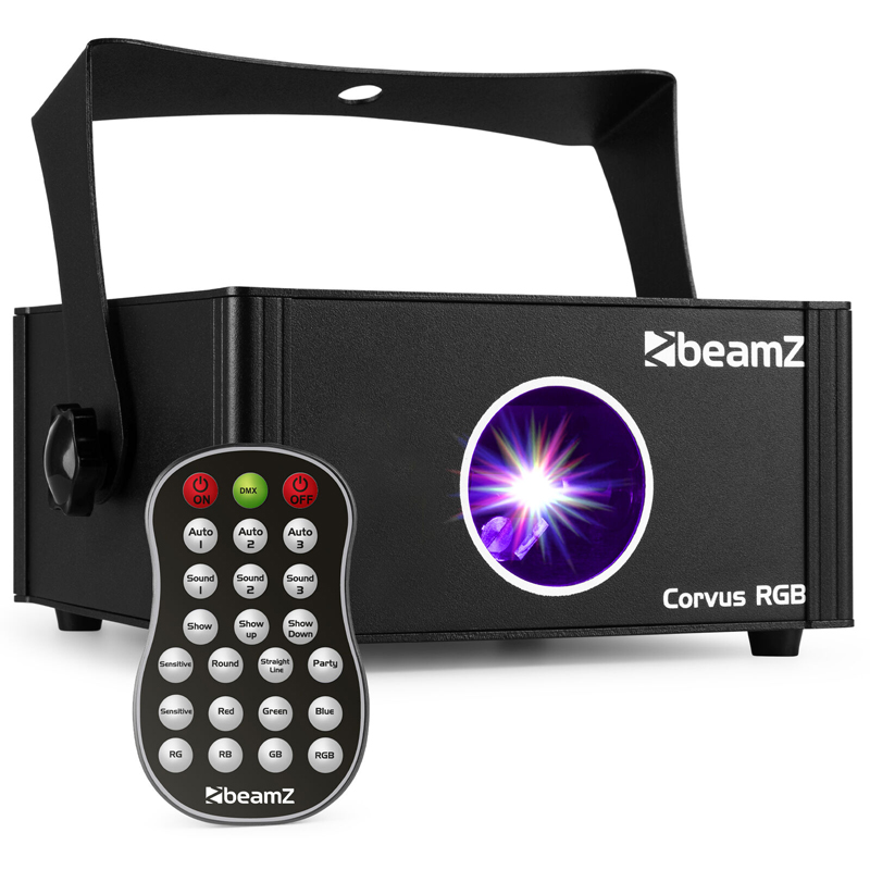 BEAMZ CORVUS Scan Disco Laser 230mW RGB, DMX και Τηλεχειριστήριο IRC (152.821)