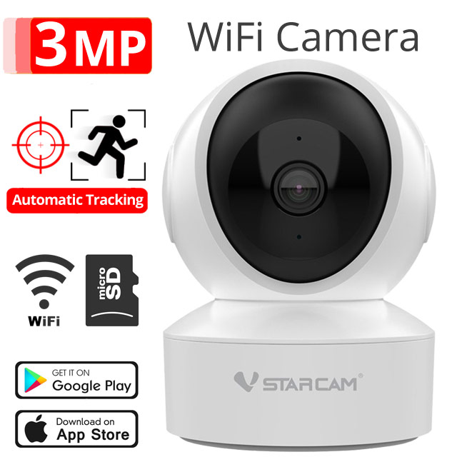 Vstarcam CS49 3Mpixels Ρομποτική Ασύρματη IP κάμερα WiFi - Ethernet, microSD, Motion Detection