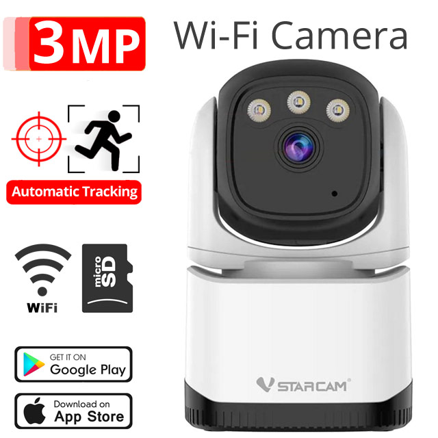 VSTARCAM CS995 Ρομποτική Ασύρματη Wi-Fi IP Κάμερα 3Mpixels 2.4Ghz, Mic/Speaker, microSD, Color Night Vision