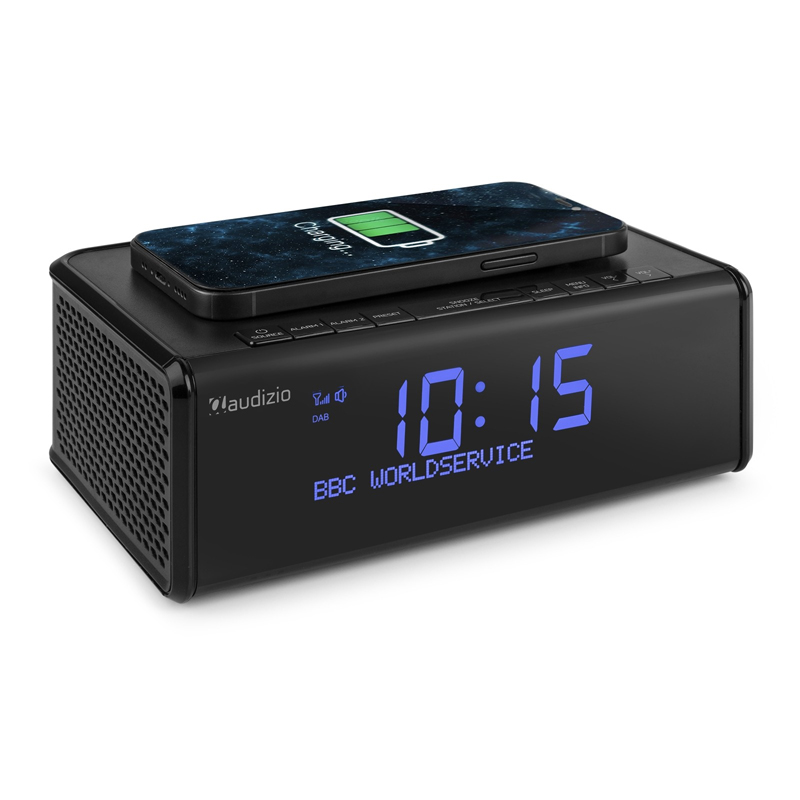 AUDIZIO CUNEO Ρολόι Alarm Ραδιόφωνο DAB+, FM, Bluetooth με Ασύρματη φόρτιση κινητού 102.502