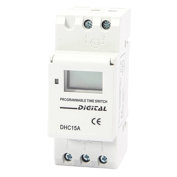 DHC15A Ψηφιακός Ημερήσιος και Εβδομαδιαίος Χρονοδιακόπτης ράγας 220V AC