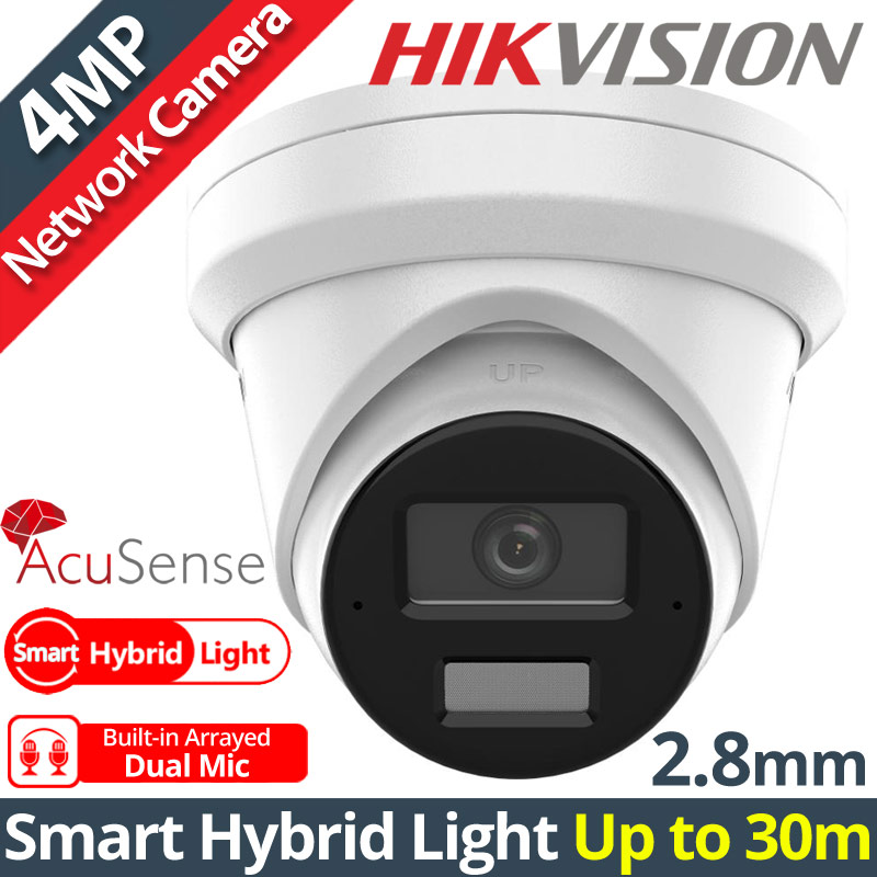 HIKVISION DS-2CD2343G2-LI2U 2.8mm Ενσύρματη IP κάμερα ACUSENCE 2nd Gen. 4Mpixels, Smart-Hybrid Light 30m, Poe, Dual Mic
