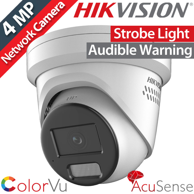 HIKVISION DS-2CD2347G2-LSU/SL(C) 2.8mm Ενσύρματη IP Κάμερα 4MP COLORVU, AcuSence, Mic, Strobe Light , Audible Warning, PoE, microSD