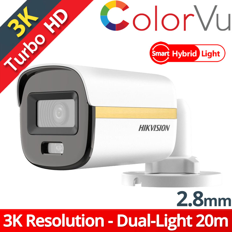 Hikvision DS-2CE10KF3T-LE 2.8mm 3K 5Mpixels ColorVu, Smart-Hybrid Light 20m, WDR 130dB, IP67
