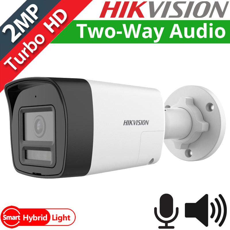 HIKVISION DS-2CE16D0T-LTS 2.8mm HDTVI 2Mpixels, Two-Way Audio, Smart Hybrid Light, Μικρόφωνο, Μεγάφωνο, IP67