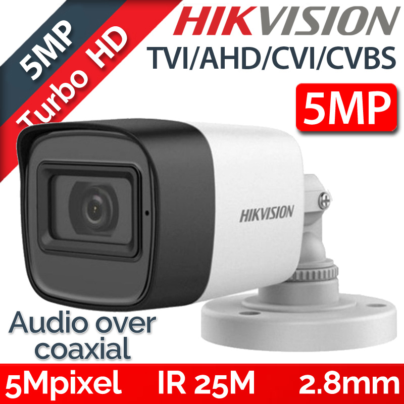 Hikvision DS-2CE16H0T-ITPFS 2.8mm Κάμερα 5Mpixels, Audio Over Coaxial, IR 25μ., IP67, HDTVI/CVI/AHD/CVBS