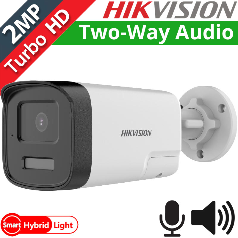 Hikvision DS-2CE17D0T-LTS 2.8mm HDTVI 2Mpixels, Two-Way Audio, Smart Hybrid Light, Μικρόφωνο, Μεγάφωνο, IP67