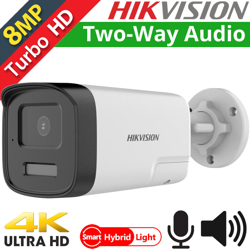 HIKVISION DS-2CE17U0T-LTS 2.8mm HDTVI 8Mpixels 4Κ, Two-Way Audio, Smart Hybrid Light 40m, IP67