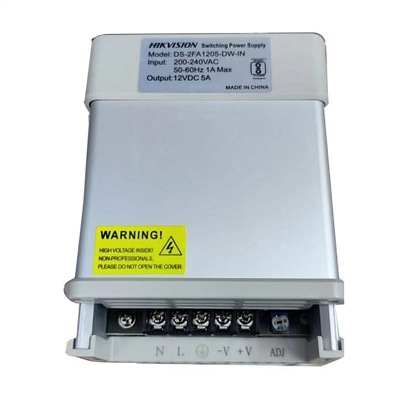 HIKVISION DS-2FA1205-DW-IN Οικονομικό επίτοιχο Switching Τροφοδοτικό 12VDC 5A max, 1 εξόδου, με ρύθμιση τάσης εξόδου
