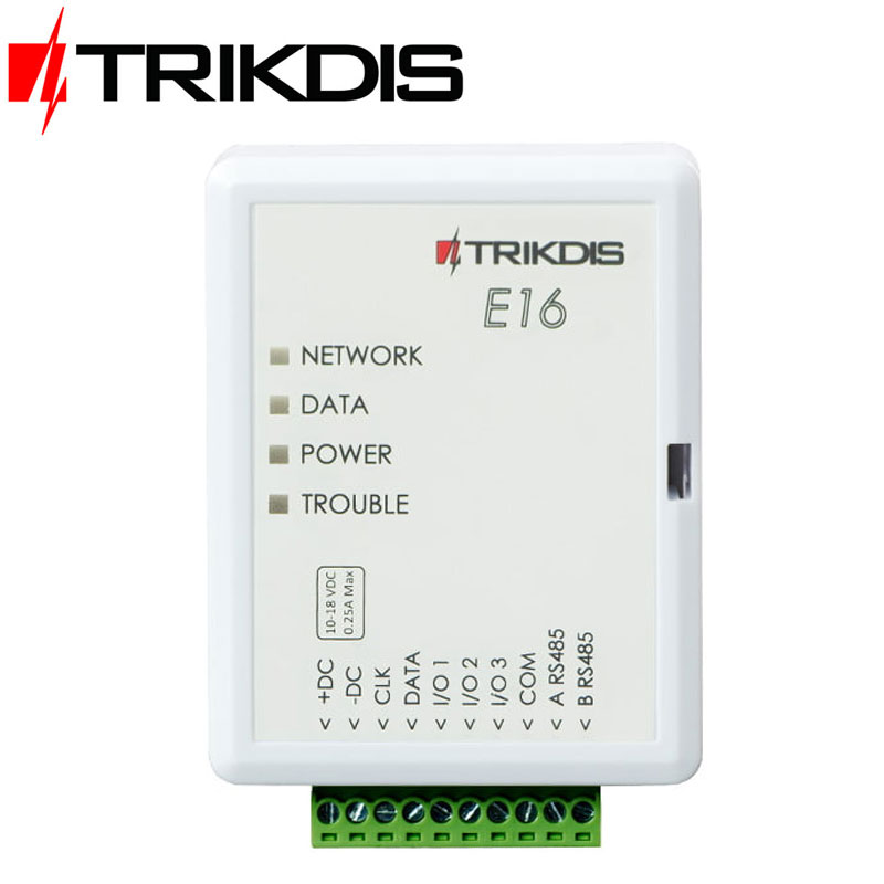 TRIKDIS E16 Ethernet Communicator - Συσκευή επικοινωνίας Ethernet για κέντρα Συναγερμών