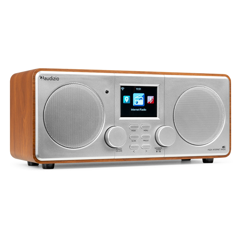 AUDIZIO FOZA SILVER Ραδιόφωνο Wi-Fi Internet STEREO DAB+ FM με Bluetooth και Ξυπνητήρι 102.306