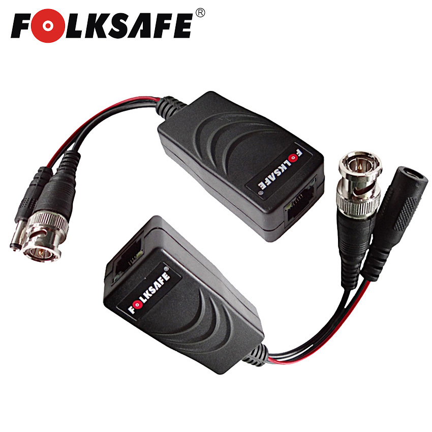 Folksafe FS-HD4301VP ζεύγος παθητικών Video Balun για Video και Tροφοδοσία κάμερας μέσα από ένα καλώδιο UTP (RJ-45)