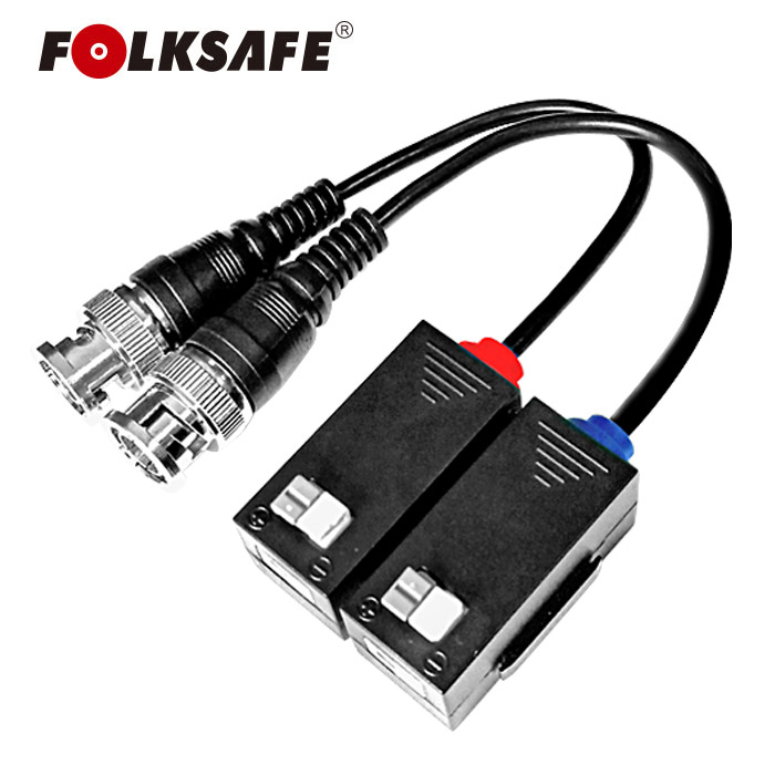 FOLKSAFE FS-HDP4202P Ζεύγος παθητικών Video Balun για κάμερες HD τεχνολογίας TVI, CVI και AHD Up to 4K (Stackable)