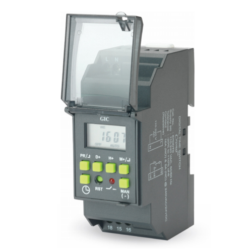 GIC 67DDT9 PULSE Ψηφιακός Ημερήσιος και Εβδομαδιαίος Χρονοδιακόπτης Ράγας 110-240 VAC / 36mm [02.010.0054]