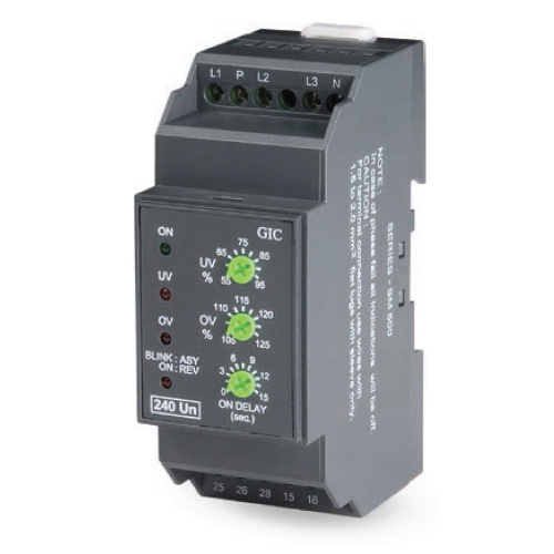 GIC MG73BH Relay Επιτήρησης Δικτύου 1Φ / 3Φ Ράγας με Ουδέτερο 240 VAC 36mm