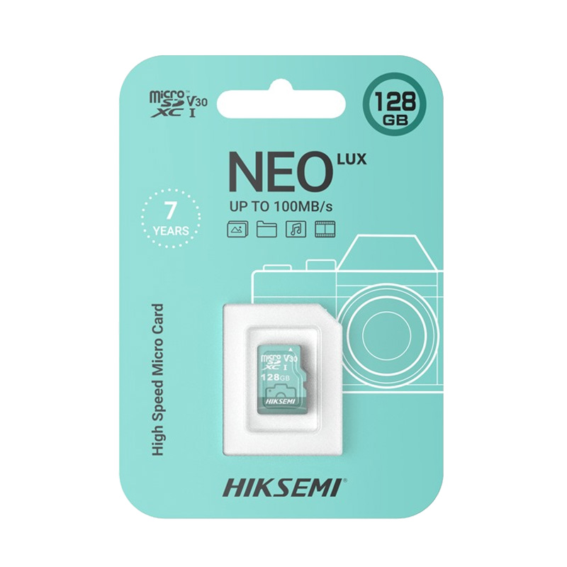 HIKSEMI HS-TF-D3/128G NEO LUX Κάρτα Μνήμης MicroSD 128GB 100MB/s, Class10 U3 V30