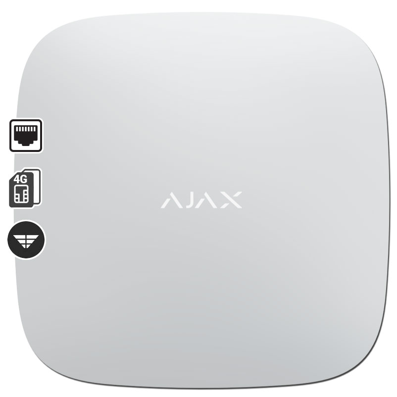AJAX HUB 2 (4G) WHITE - Ασύρματη Κεντρική Μονάδα 4G (LTE) με Dual Micro SIM και Ethernet, σε λευκό χρώμα. (33152.108.WH1)