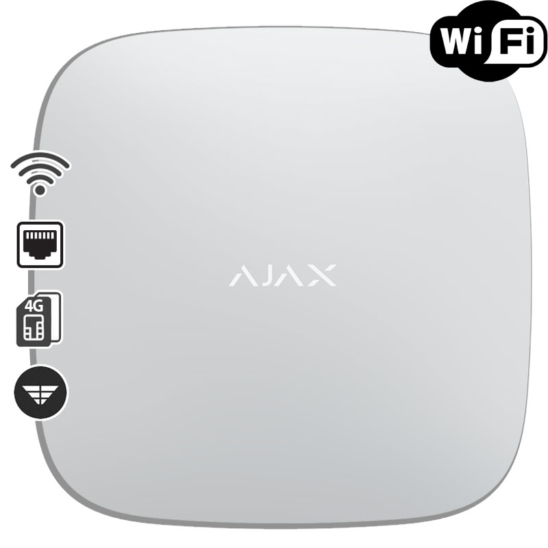AJAX HUB 2 PLUS WHITE - Ασύρματη Κεντρική Μονάδα 4G (LTE) με Dual Micro SIM, Wi-Fi και Ethernet, σε λευκό χρώμα. (20279.40.WH1)