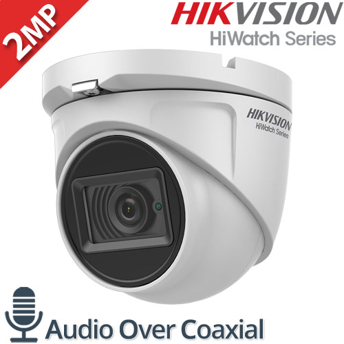 HIKVISION HiWatch HWT-T120-MS 2.8mm Κάμερα Dome 2Mpixels 1080p Μικρόφωνο Audio Over Coaxial, 4in1, IP66, Smart IR 20m