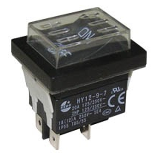 HY12-9-7 Διακόπτης Rocker ON-OFF με κάλυμμα 4P 18A/ 250V IP55