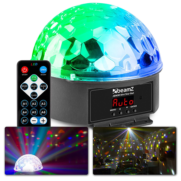 BEAMZ JB90R Mini Star Disco Ball effect 9x1W με 9 Χρώματα LED DMX (153.222)