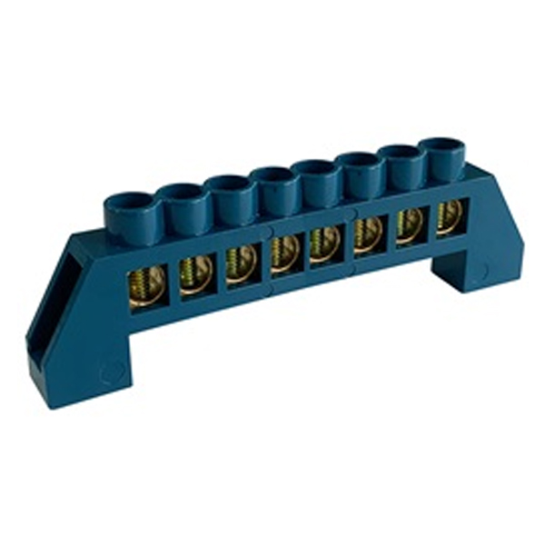 KC028-8P (6x9) BLUE Μπάρα Ουδετέρου με καλυμμένες επαφές (6x9mm) 8P [03.051.0002]