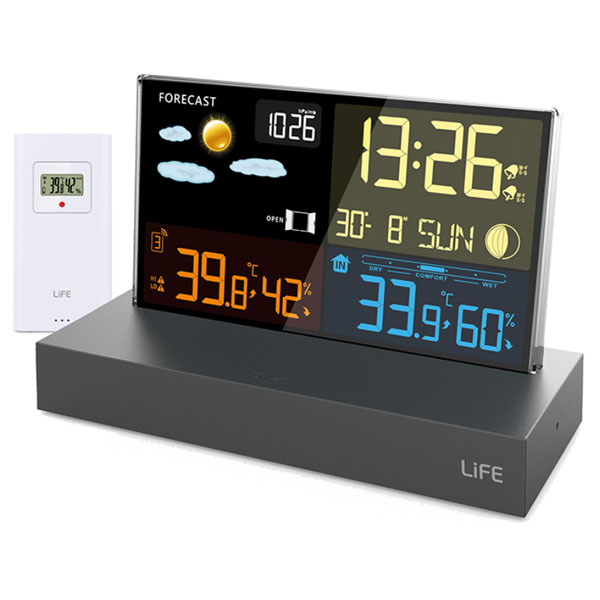 LIFE SUBTROPICAL Μετεωρολογικός σταθμός με Ασύρματη Εξωτερική μονάδα και Frameless οθόνη LCD 5.9" 