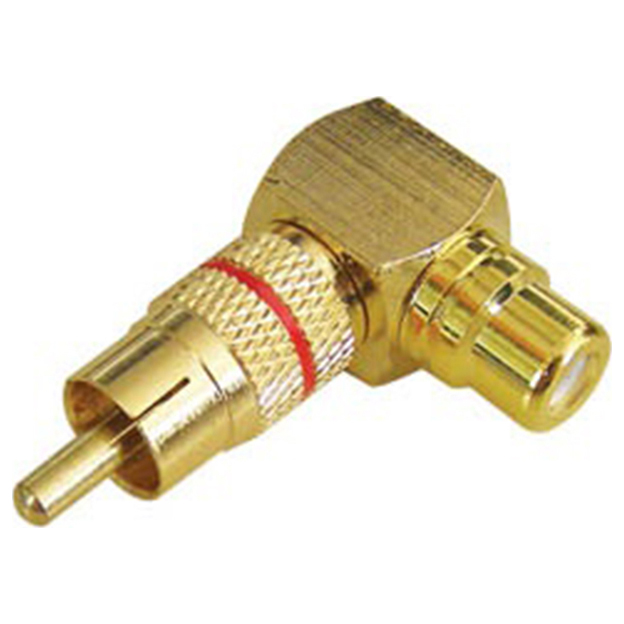 LZ-552G/R Γωνιακό Adaptor RCA Αρσενικό σε RCA θηλυκό Κόκκινο LZ JKG