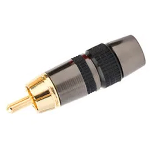 LZ511G/B Βύσμα RCA Αρσενικό Μεταλλικό επίχρυσο Μαύρο