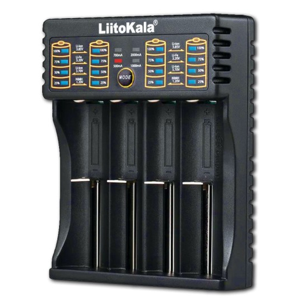 LiitoKala Lii-402 Φορτιστής 4x μπαταριών Ni-Cd / Ni-MH, Li-Ion Li-Ion μέσω USB