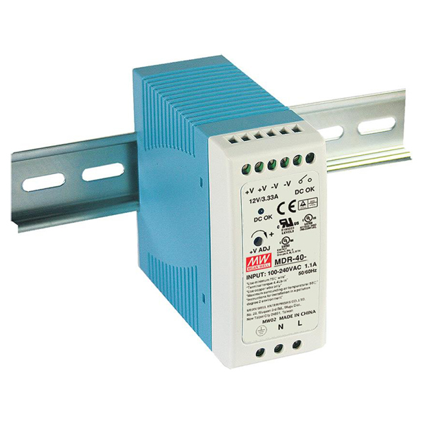 MeanWell MDR-40-24 Τροφοδοτικό Ράγας 40W/24V/1.7A