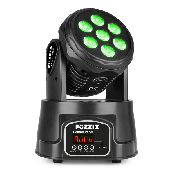 FuZZIX MHC706 Mini Moving Head Wash 7X 6W DMX 14-Channel RGBW LED 150.511 -- 